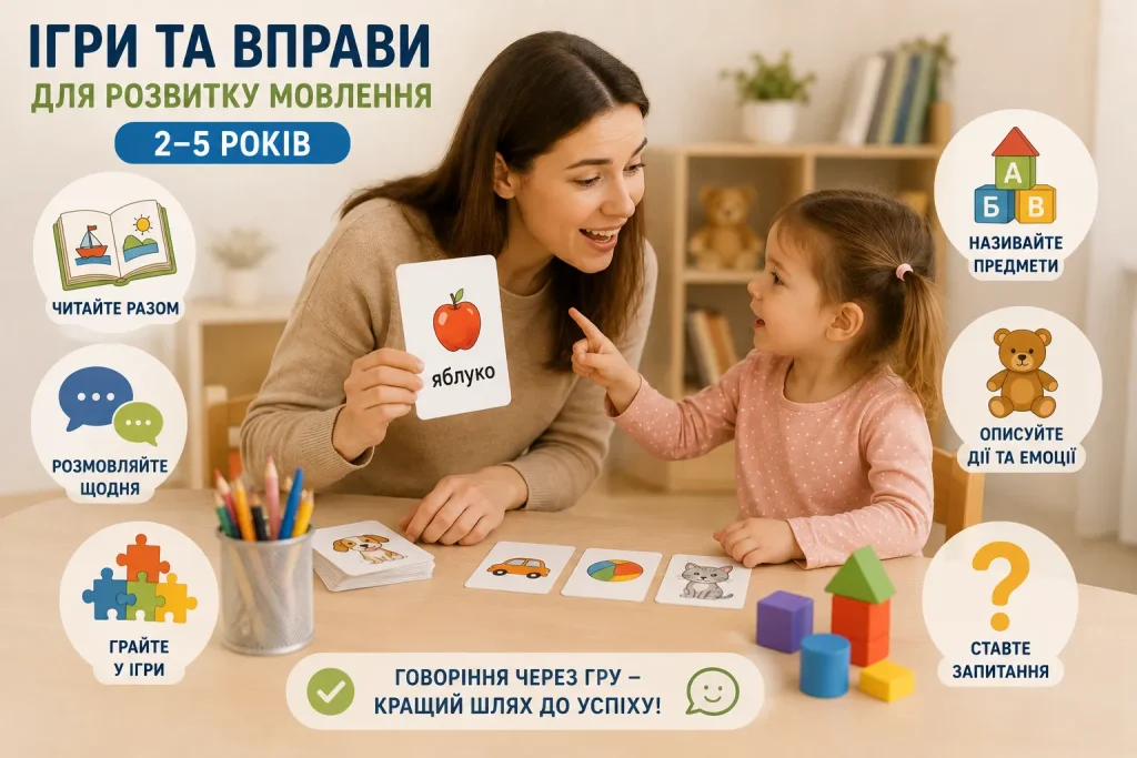 вправи для розвитку мовлення дітей 2 3 років