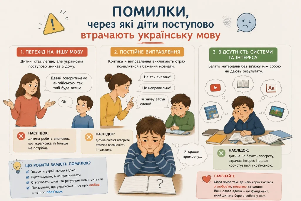 помилки через які діти втрачають українську мову