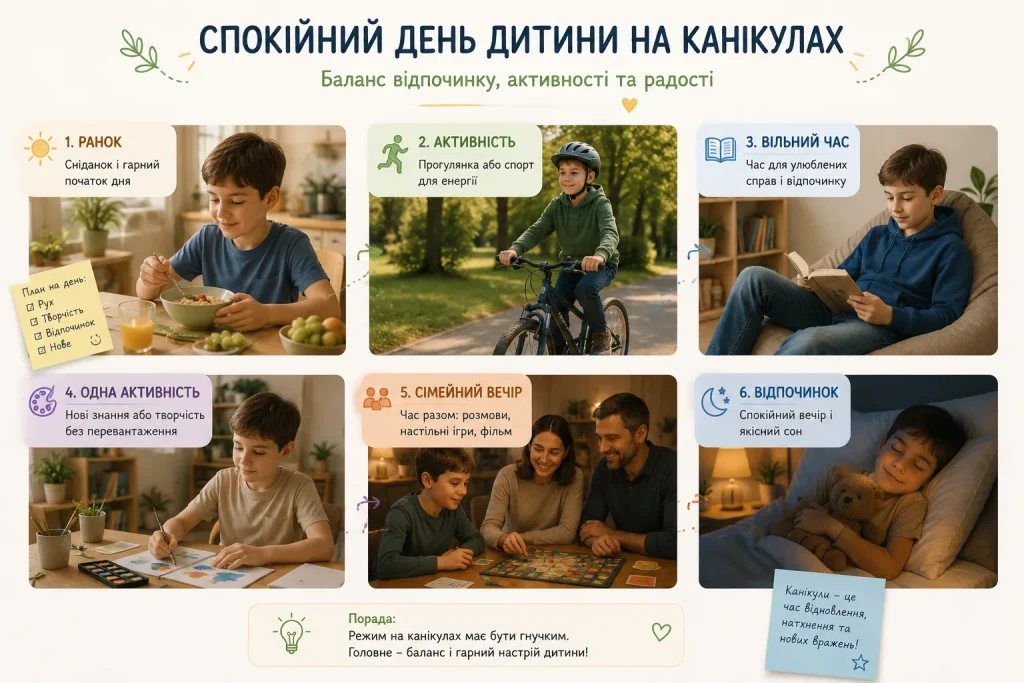 Спокійний день дитини на канікулах